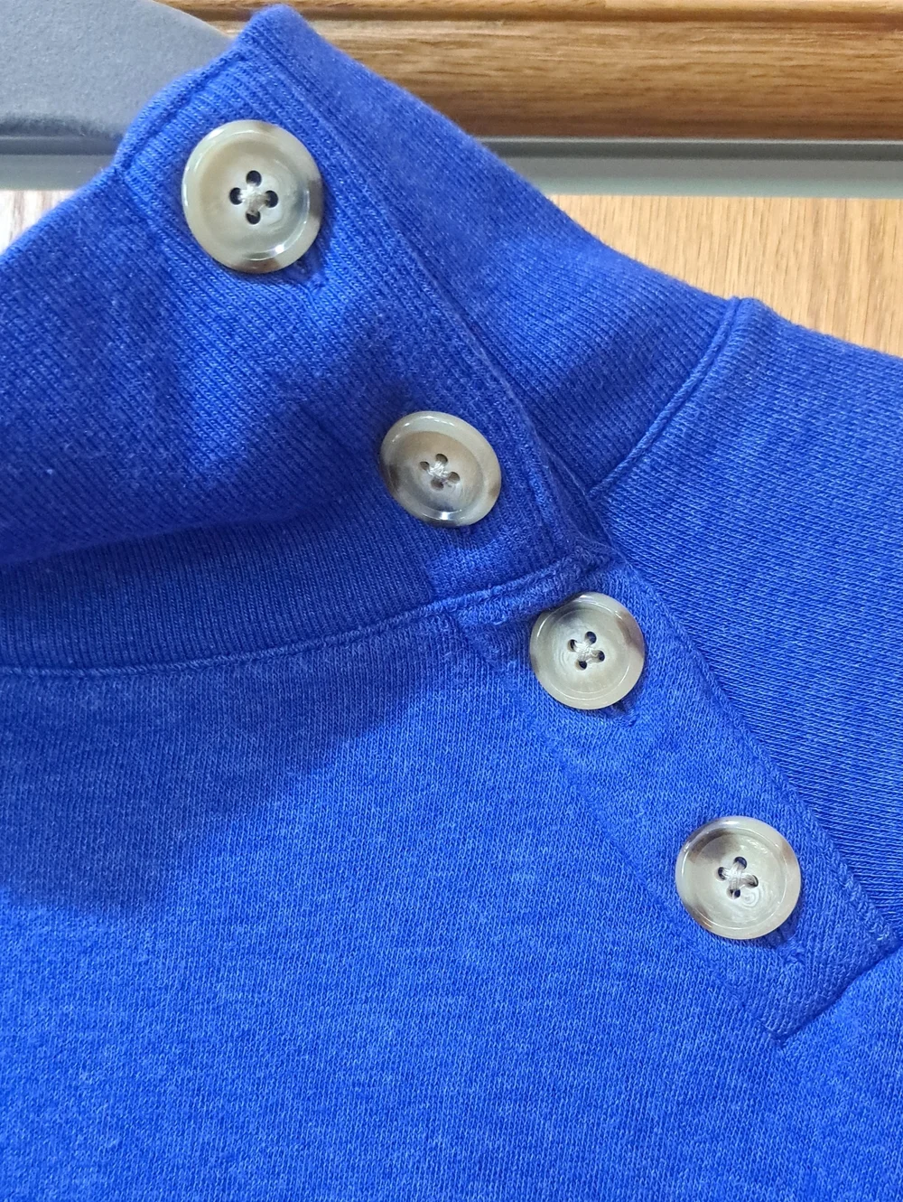 J. Crew Cobalt Blue Button-Shoulder Turtleneck Sweater